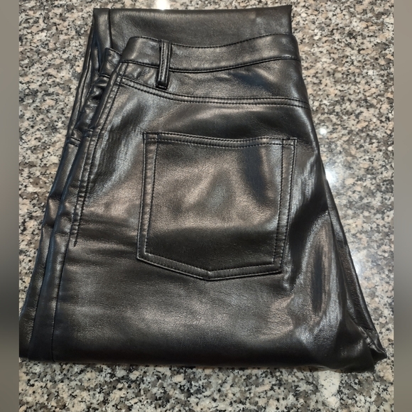 Aritzia Wilfred The Melina, Black, Vegan Leather, High Rise, 5 pockets, Size 12 - Picture 3 of 14